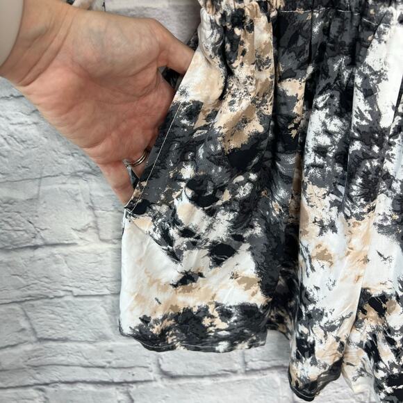 Bar III Hidden Marble Tie Dye Swim Cover Up Romper Sz S Blush Pink Black Shorts - Picture 4 of 6